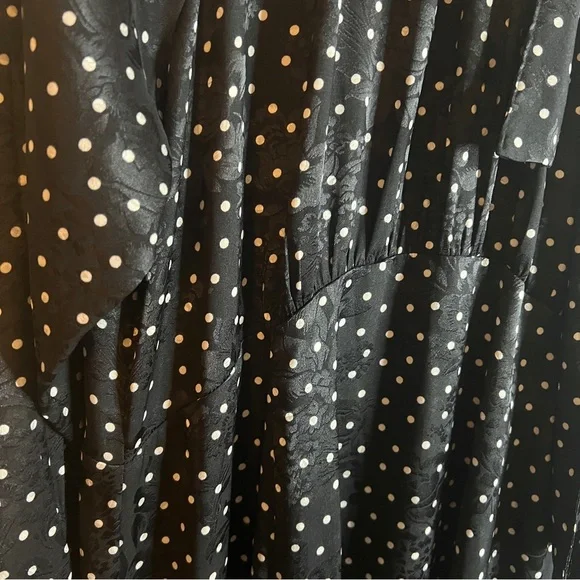 Calvin Klein Black Polka Dot Jacquard Midi Dress NWT Size 14 - Picture 6 of 11